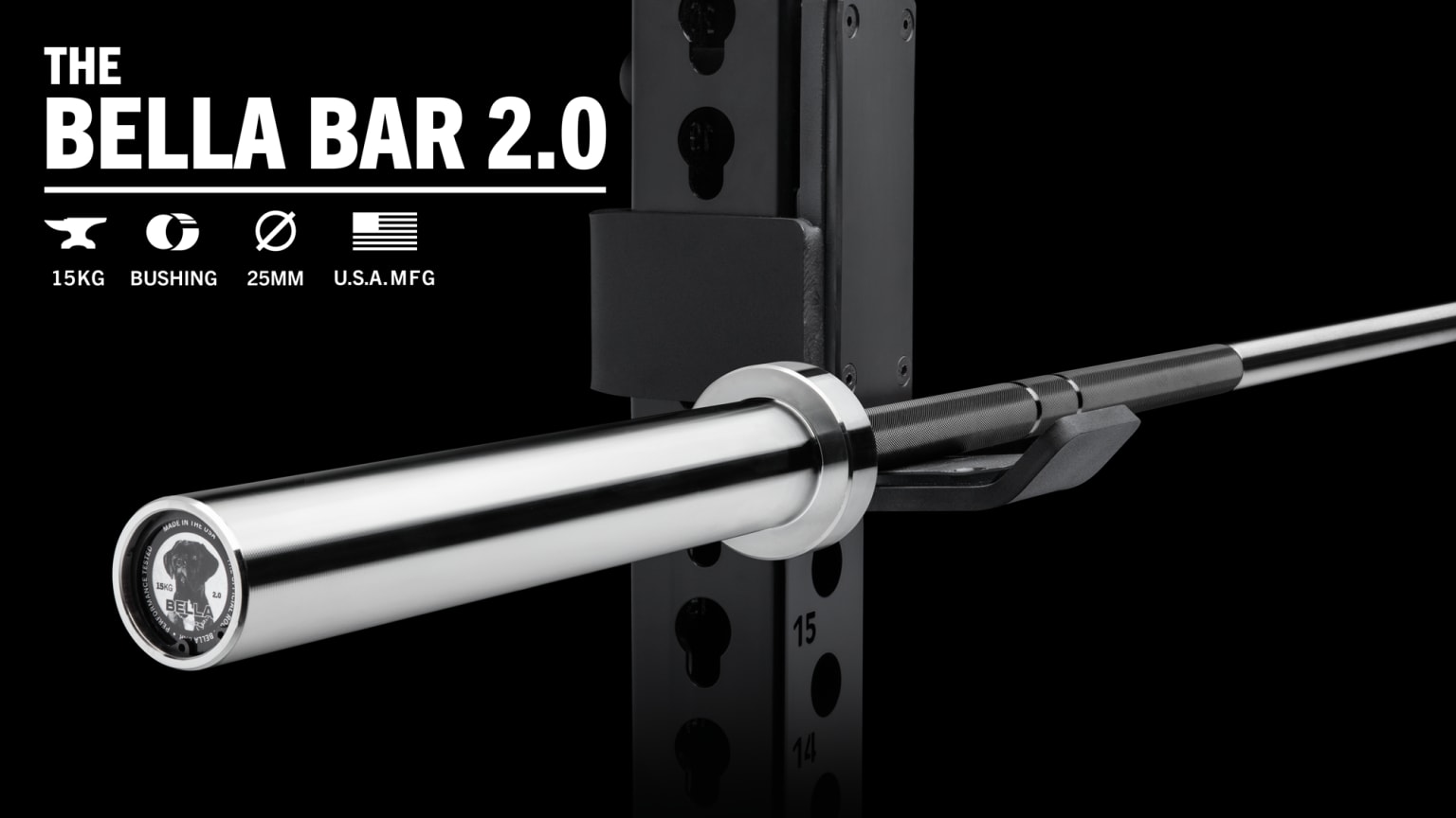 The Bella Bar 2.0 Black Zinc Women s 25mm Multipurpose Barbell